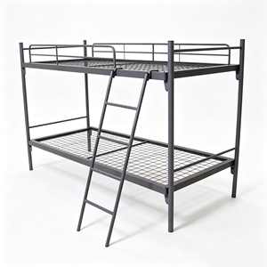 <span class=keywords><strong>Letto</strong></span> a <span class=keywords><strong>Castello</strong></span> in Acciaio Stabile con Scala Laterale e Ringhiere di Sicurezza per Alloggi - Product Image 4