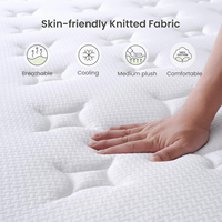 Matelas moderne King-Size à ressorts pour les chambres d'hôtels, l'hôpital durable à bobine de poche comprimée sous vide