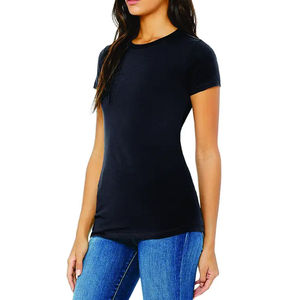 Camiseta de Algodón Ecológica Personalizada al por Mayor para Mujer, Servicio OEM, Diseño Personalizado, Tallas Grandes, Secado Rápido, Verano - Product Image 2