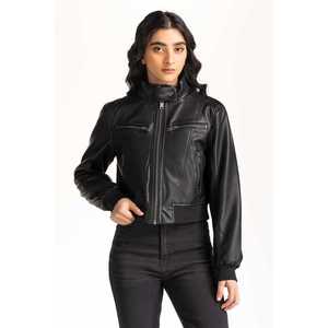 Autumn Stand Collar <b>Biker</b> <b>Jacket</b> WM-JKT-WS24-093 Finished Processing - Product Image 6