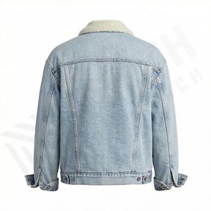 Winter Jean Jackets Men <b>Warm</b> Denim Coats Fashion Cowboy Outerwear Men Liner Thicker <b>Fleece</b> Denim Jacket Black Blue Plus Size 6xl - Product Image 2