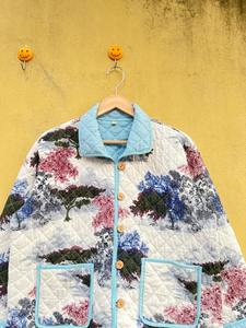 Chaqueta Acolchada de Algodón Reversible para Mujer, con Bloques de Color Florales, Estampado Ecológico Hecho a Mano, Transpirable y Suave - Product Image 3