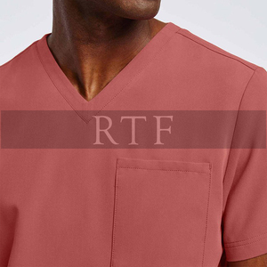 Haute qualité col en v infirmière costumes manches longues femmes/hommes uniformes hospitaliers bruts fins gommages médicaux pour les saisons d'automne - Product Image 2