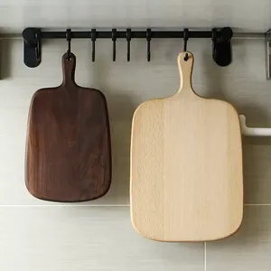 Plats en bois naturel pour la nourriture meilleur prix dîner plateau de service planche avec poignée logo personnalisable disponible - Product Image 4