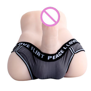 Taza de masturbación realista para mujeres con tacto Real, huevos, muñeca deslizante, productos de juguetes Gay para mujeres, Torso masculino de medio cuerpo con consolador grande - Product Image 3