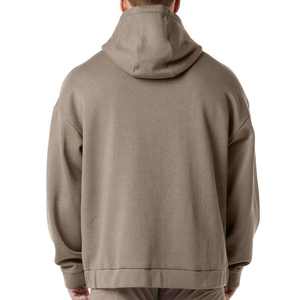 Sudadera con capucha y cremallera personalizable para hombre en blanco con mezcla de algodón logotipo personalizable estampado abullonado y sudaderas con cremallera de gran tamaño unisex - Product Image 6