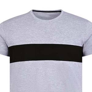 100% Cotton Men's Crew Neck T-Shirt with Digital Printing <b>Silver</b> & Black Colors Front Design - Product Image 2