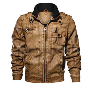 <b>Light</b> weight <b>Men</b> Leather <b>Jacket</b> Durable Casual Plain Windproof Leather Fashion <b>Jacket</b> Made In Pakistan - Product Image 1