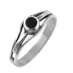 "Handmade Rhodium-Plated 925 Silver <b>Boho</b> Onyx <b>Ring</b> for Women" - Product Image 3