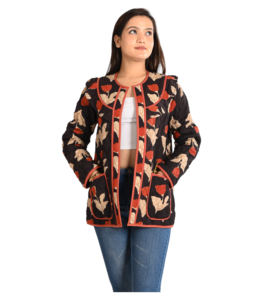 Chaqueta de algodón reversible para invierno, abrigos acolchados de algodón, chaqueta vintage hecha a mano, chaqueta con estampado de flores - Product Image 4