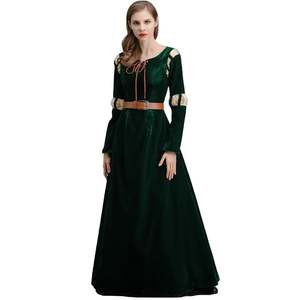 Vestido de Princesa Vintage para Adultos Inspirado en Merida de Disney, Traje Largo Sexy de Látex con Estampado de Personajes para Chicas - Product Image 3