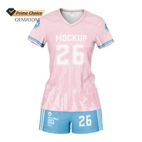 Maillots de volleyball roses à manches courtes personnalisés de haute qualité uniformes de volleyball à motif sublimé de l'équipe coréenne pour femmes
