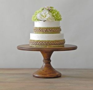 Présentoir à dessert en bois fait à la main avec une finition riche conçu pour les fêtes rustiques à manger élégantes ou le style d'affichage de gâteau - Product Image 5