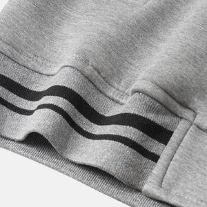 Men's Light <b>Grey</b> Letterman <b>Jacket</b> Soft <b>Fleece</b> Bomber Style with Striped Ribbed Trim Snap Buttons Casual Comfortable Streetwear - Product Image 4