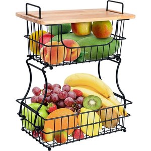 Corbeille à fruits en maille métallique à 3 niveaux Étagère de comptoir de rangement de cuisine portable pour fruits légumes ménage - Product Image 6