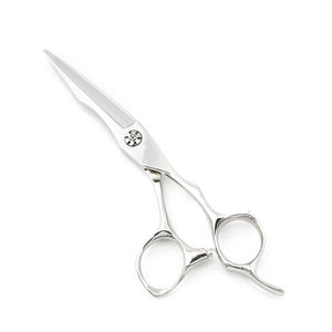 กรรไกรตัดผมสแตนเลสน้ำหนักเบาขอบตรงคมสำหรับร้านเสริมสวยที่วางนิ้ว - Product Image 6