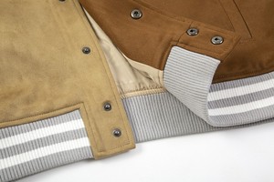 Custom High Quality Suede Fashion Varsity <b>Jackets</b> Trendy <b>Men'S</b> Patchwork <b>Baseball</b> <b>Jackets</b> - Product Image 4
