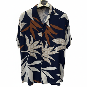 Camisa Floral de Manga Corta para Hombre, Corte Relajado, Tela Satinada, Transpirable, Diseño Elegante de Verano, Ropa Casual, Atuendo para Vacaciones - Product Image 6