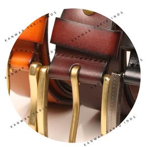 Ceinture de sport pour homme de créateur en cuir de vache composite double couche de qualité avec boucles en cuir d'acier et strass - Product Image 4