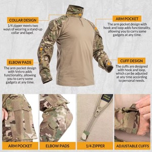 Uniforme de camuflaje transpirable personalizado para hombre, traje informal para caza, Paintball, artes marciales, pantalla frontal con logotipo - Product Image 6