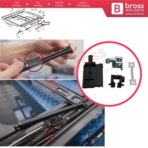 ชุดซ่อมรางเลื่อนซันรูฟพร้อมคันโยกและบานพับ BROSS AUTO PARTS BSR531 จำนวน 4 ชิ้น ด้านขวา สำหรับรถยนต์ซีรีส์ 3 รุ่น E36 E46 และซีรีส์ 7 รุ่น E38 - Product Image 5