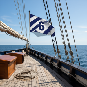 Nautical Signaling Number <b>Flag</b> 6 60x50cm Blue White Diagonal Stripes Communication <b>Flag</b> - Product Image 2