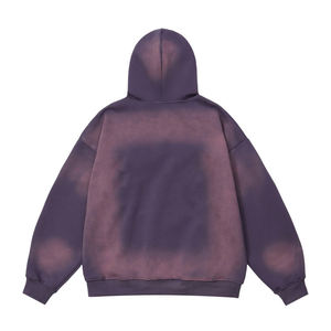 Hot Selling Custom <b>Oversized</b> Terry Quality Cotton Sweatshirt Embossed Heavyweight No String Acid Wash Vintage <b>Hoodie</b> - Product Image 5