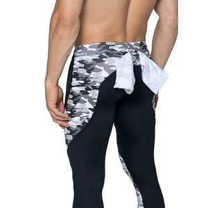 Vente en gros de leggings de compression personnalisés pour homme en coton/bambou respirant sans couture à séchage rapide - Product Image 3