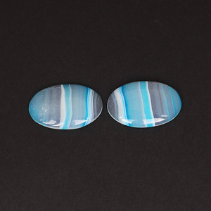 Lote de piedras preciosas ovaladas sueltas ágata azul 52.85cts par de piedras preciosas para hacer joyas piedra para pendientes - Product Image 2