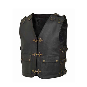 Chaleco de cuero genuino de alta calidad para hombre Último estilo Chaleco de cuero genuino real de moda para venta en línea - Product Image 2