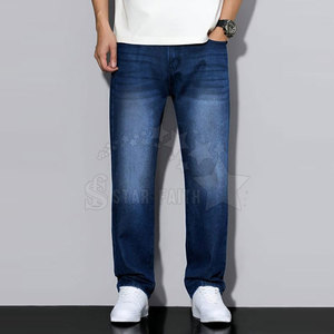 Custom Men Casual Baggy Fit Breathable 100% Cotton <b>Jeans</b> Summer Spring Autumn Medium Wash New Release Designer for Online Sale - Product Image 2