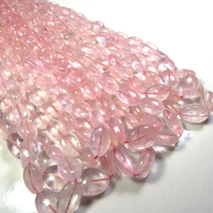 ลูกปัดมอร์กาไนต์ธรรมชาติ7-13มม. พลอยเบอรีลสีชมพูเรียบ16 "อัญมณีหลวม - Product Image 2