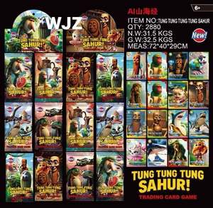 Tung Tung Sahur Brainrot 소장 플래시 카드 36 팩/디스플레이 카드 (3 카드/팩, 2880 팩/판지) 도매 - Product Image 4