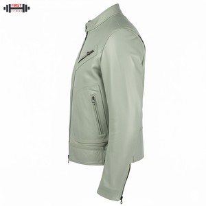 แจ็คเก็ตบอมเบอร์หนังแท้สำหรับผู้หญิง ปี 2025 สีสันตามสั่ง ระบายอากาศได้ดี ลายทาง ผลิตในปากีสถาน ไซส์พลัส - Product Image 4