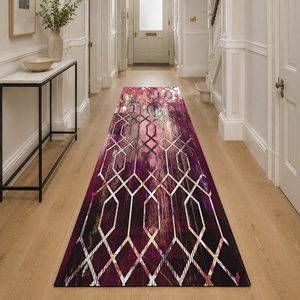 <b>RUGS</b> DEPOT LXDP-0334 Wholesale Red <b>Burgundy</b> Minimalist Designer Digital Printed Machine Washable Chenille Area <b>Rug</b> Non Slip - Product Image 5