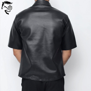 UNBRIDLEDS INDUSTRY Chemises décontractées pour hommes en cuir véritable de haute qualité Matériau respirant et à séchage rapide - Product Image 4
