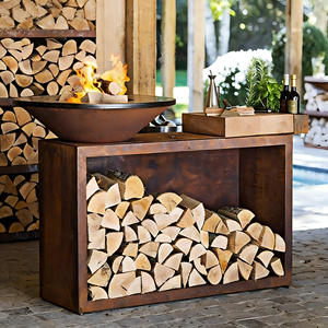 Brasero para Exteriores, Parrilla para Barbacoa de Acero Corten, Mesa de Cocina Resistente al Óxido para Jardín y Patio - Product Image 6