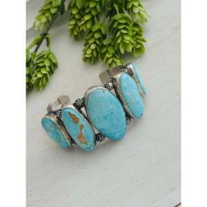 Paul Livingston Royston Turquoise <b>Cuff</b> <b>Bracelet</b> Elegant Sterling <b>Silver</b> Fashion Accessory - Product Image 3