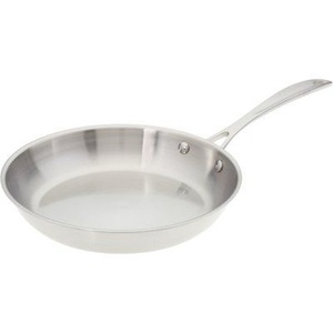 Poêle à frire en acier inoxydable non revêtue de haute qualité à usage domestique commercial Poêle à frire à fond plat épaissie à trois couches - Product Image 1