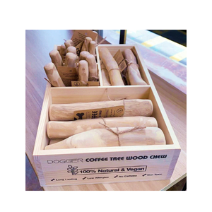 Prix usine café bois bâtons à mâcher pour animaux de compagnie en gros 100% café naturel bois chien jouet à mâcher café arbre bois jouets à mâcher pour chien - Product Image 1