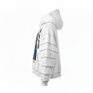 Vente en gros de panneaux de manches personnalisés en molleton 100% coton, impression numérique d'hiver, couleur blanche, broderie de haute qualité, poche avant - Product Image 4