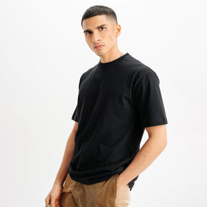 Camiseta de hombre de algodón 100% de alta calidad Camiseta de punto en blanco con estampado de gran tamaño personalizado de peso pesado - Product Image 1