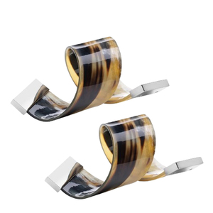 Juego de 6 servilleteros de cuerno natural, vajilla de excelente calidad para boda, comedor, fiesta, Material de cuerno, servilleteros - Product Image 3