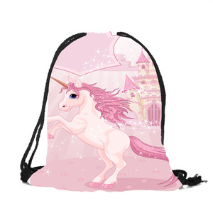 Bolsa de Compras de Poliéster con Cordón y Diseño de Unicornio Personalizado al por Mayor - Product Image 5