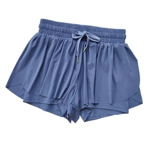 Pantalones cortos para correr de cintura alta para mujer, pantalones cortos deportivos informales de doble capa para niñas, pantalones cortos deportivos transpirables 2 en 1, faldas - Product Image 4