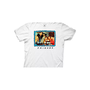 T-shirt Oversize da Uomo Ripple Junction con Grafica Friends Frame, 100% Cotone Jersey, Tinta Unita, Bianco, Taglia Small - Product Image 2