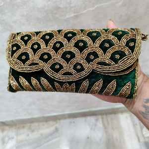 MS Handicraft Tropical Floral <b>Glass</b> Beaded Clutch Customized Shape & Color Mexican Fiesta Purse Crossbody <b>Chain</b> Model Ms-wc-001 - Product Image 6