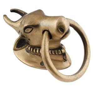 <b>Gold</b> Cow Face <b>Door</b> <b>Knocker</b> Metal Shiny Finish Perfect for Home Office Hotel Front <b>Door</b> Decoration and Daily Use from India - Product Image 5