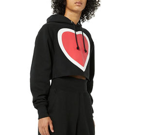 Col roulé fermeture éclair sweats à capuche courts pour femme en gros Logo personnalisé mode femmes haut court sweats à capuche meilleure vente nouveau Style - Product Image 3