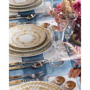 Ensemble de couverts en acier inoxydable de style unique avec poignée en os vert pour ensembles de couverts en argent de vaisselle d'hôtel et de restaurant - Product Image 6